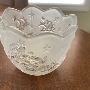 New! “ silent night”glass votive holder